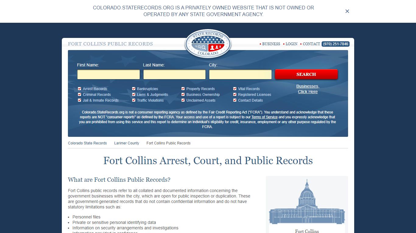 Fort Collins Arrest and Public Records - StateRecords.org